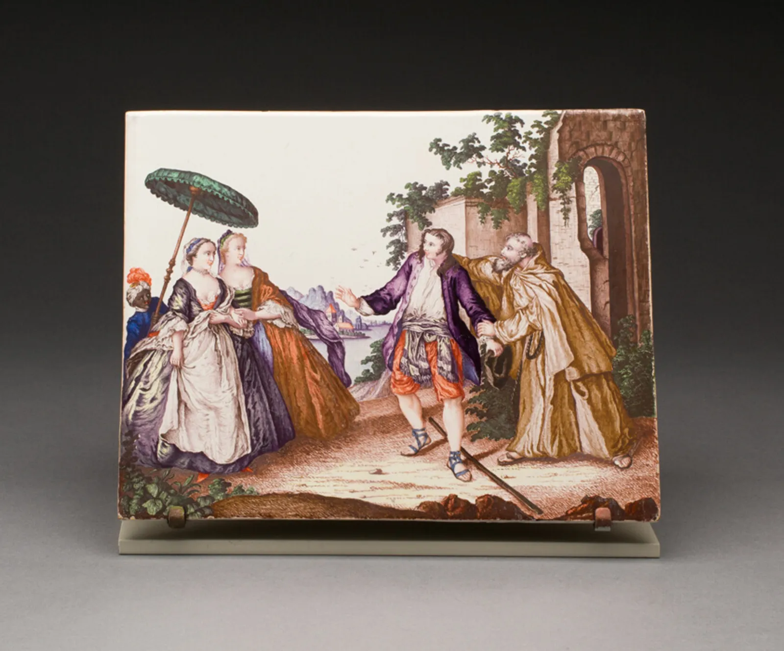 Plaque: The Geese of Brother Phillippe (Les Oies du Frere Philippe), Künersberg Faience Manufactory, c. 1750