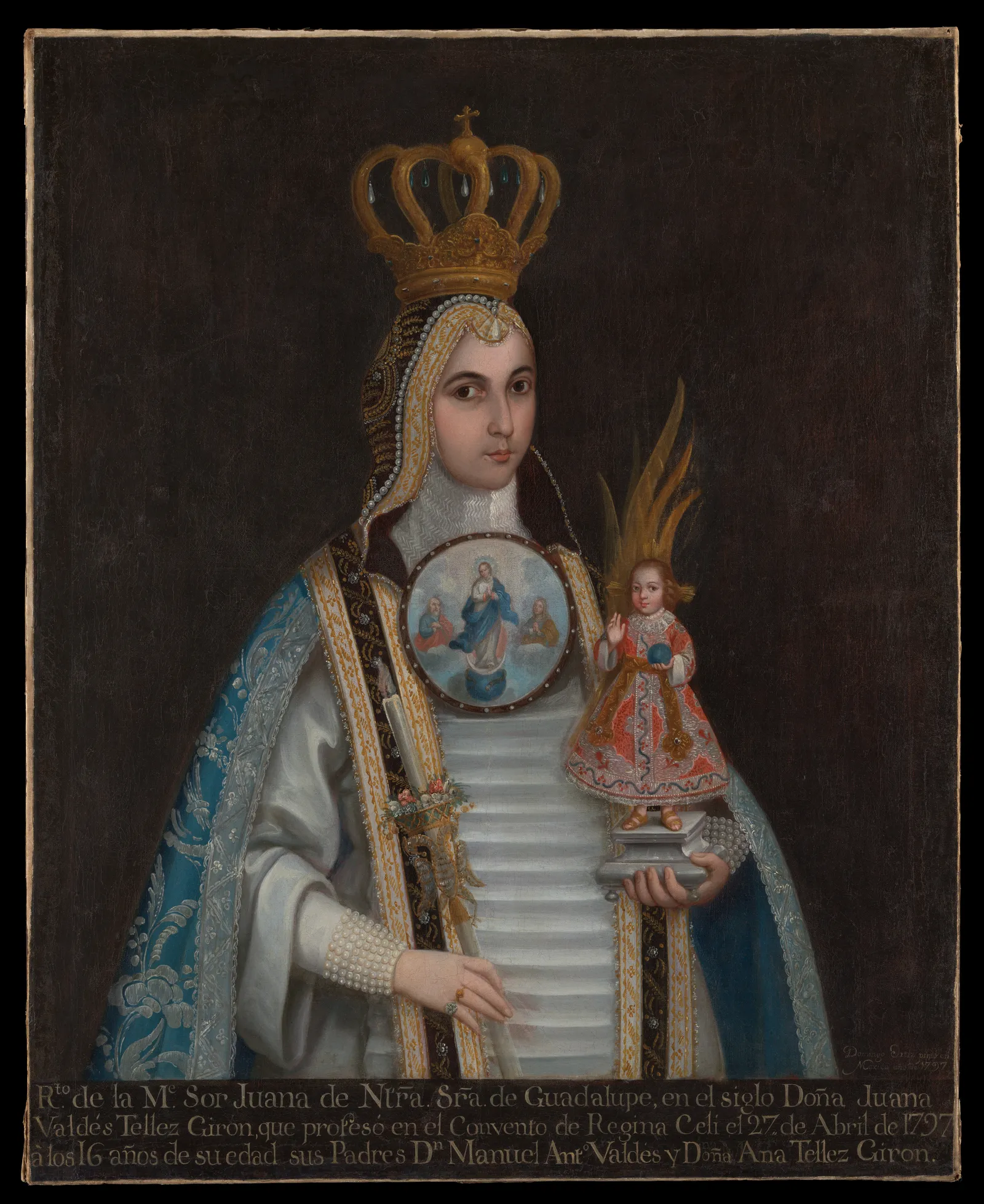 Portrait of Sor Juana de Nuestra Señora de Guadalupe, Domingo Ortiz, 1797